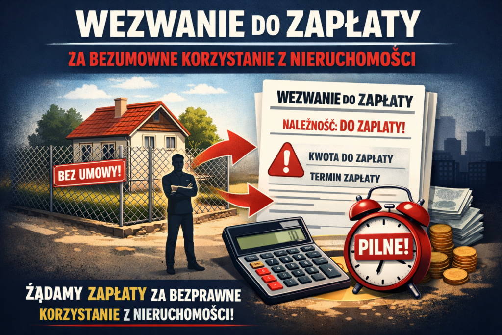 Wezwanie do zapłaty za bezumowne korzystanie z nieruchomości