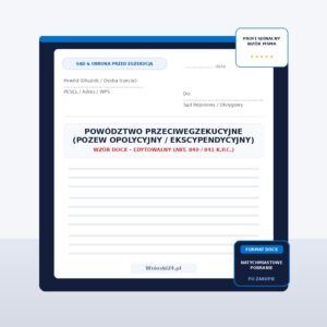 Powództwo przeciwegzekucyjne — wzór DOCX