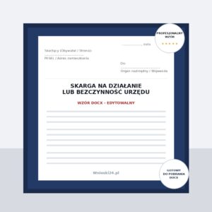 Skarga na działanie urzędu — wzór DOCX