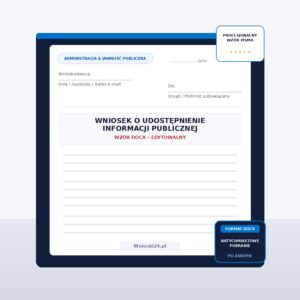 Wniosek o udostępnienie informacji publicznej — wzór DOCX