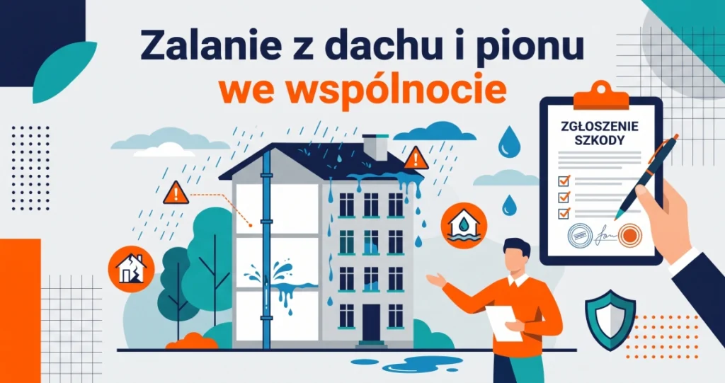 Zalanie z dachu albo pionu