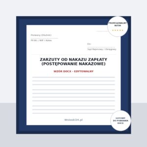 Zarzuty od nakazu zapłaty – wzór DOCX (postępowanie nakazowe)