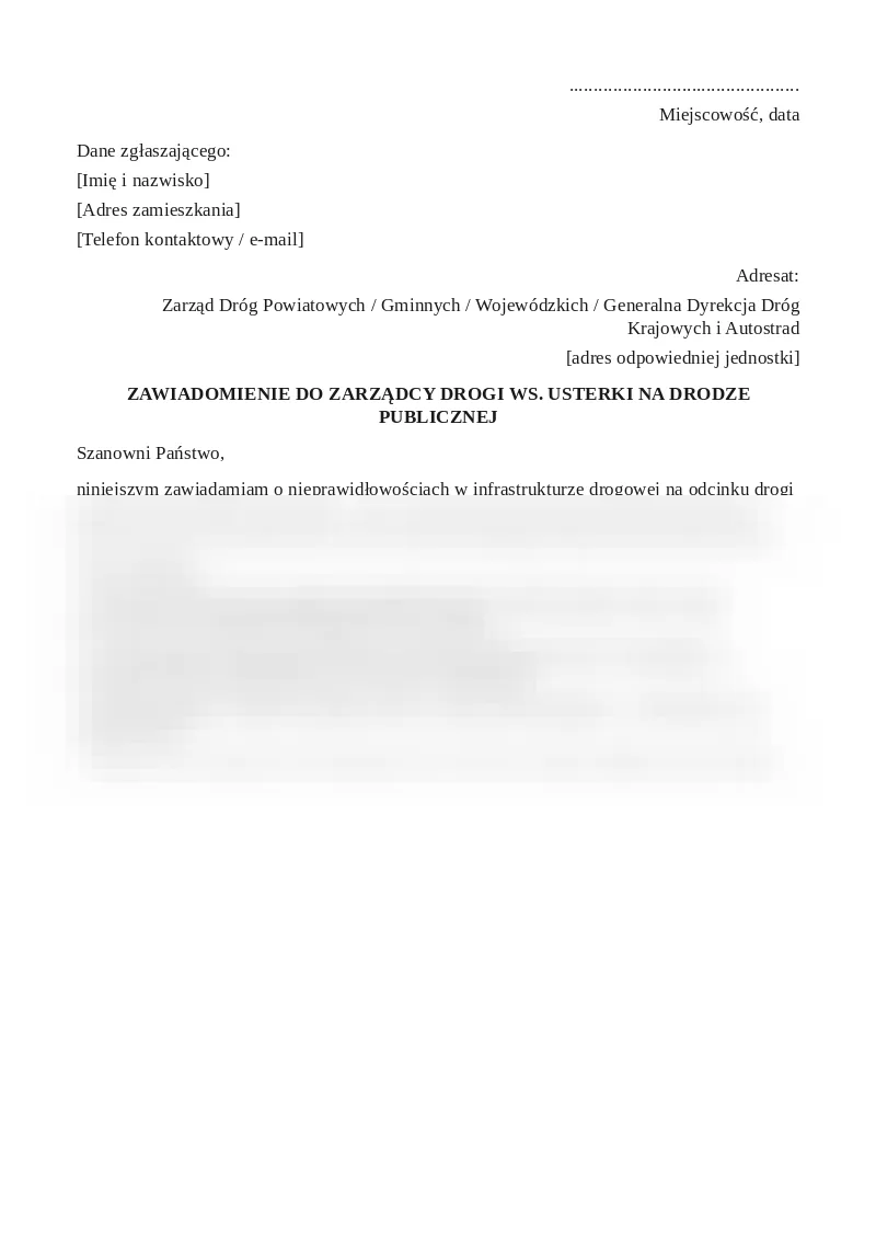 Podgląd pierwszej strony dokumentu