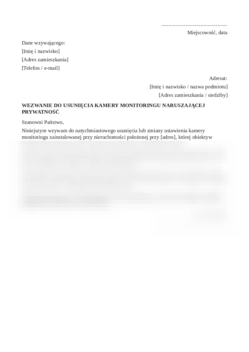 Podgląd pierwszej strony dokumentu