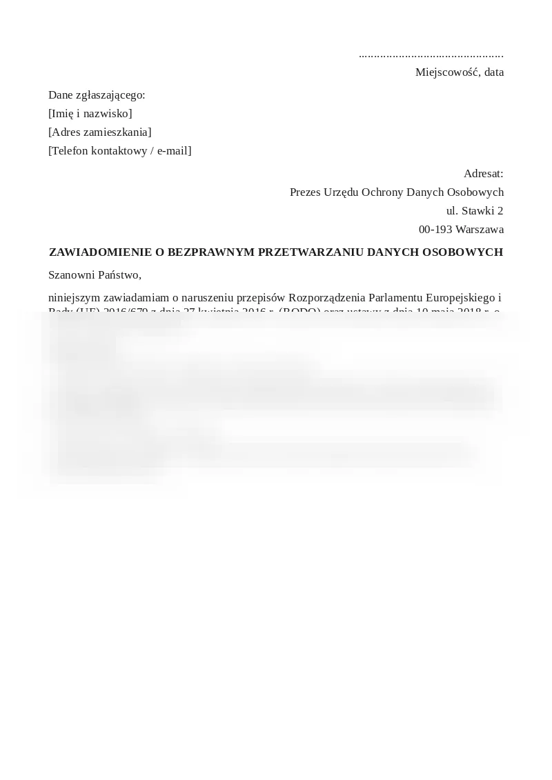 Podgląd pierwszej strony dokumentu