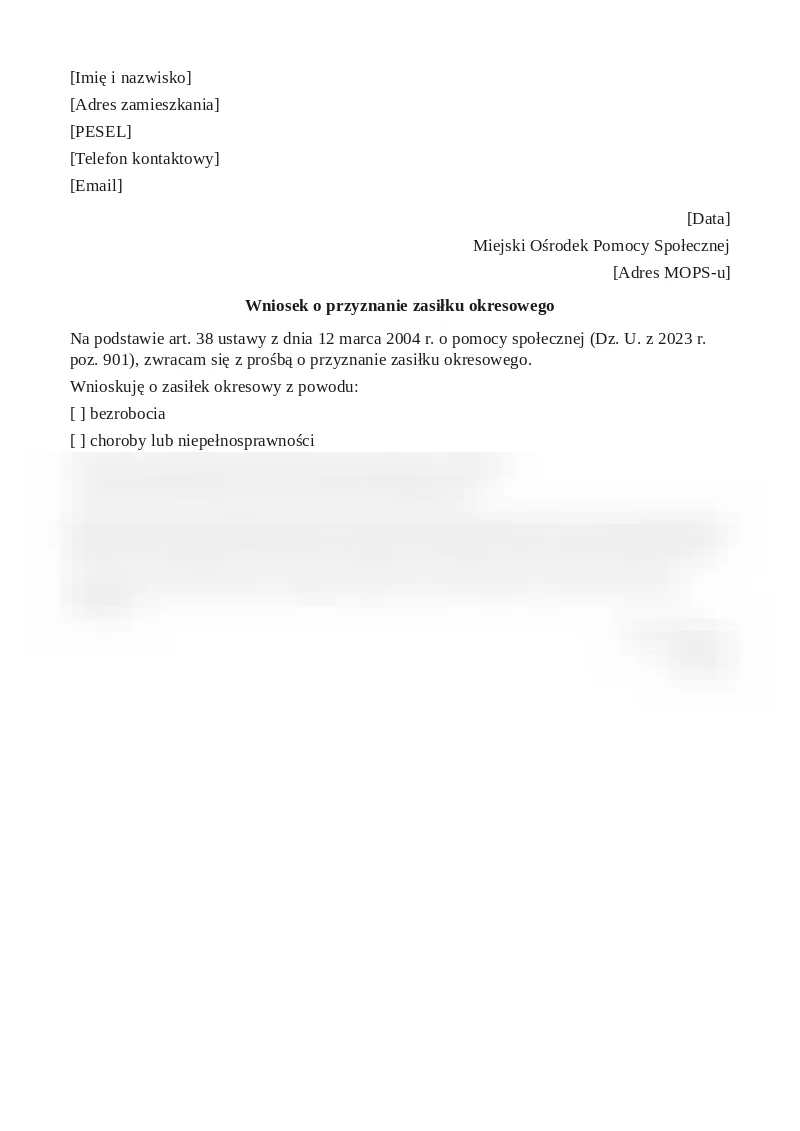 Podgląd pierwszej strony dokumentu