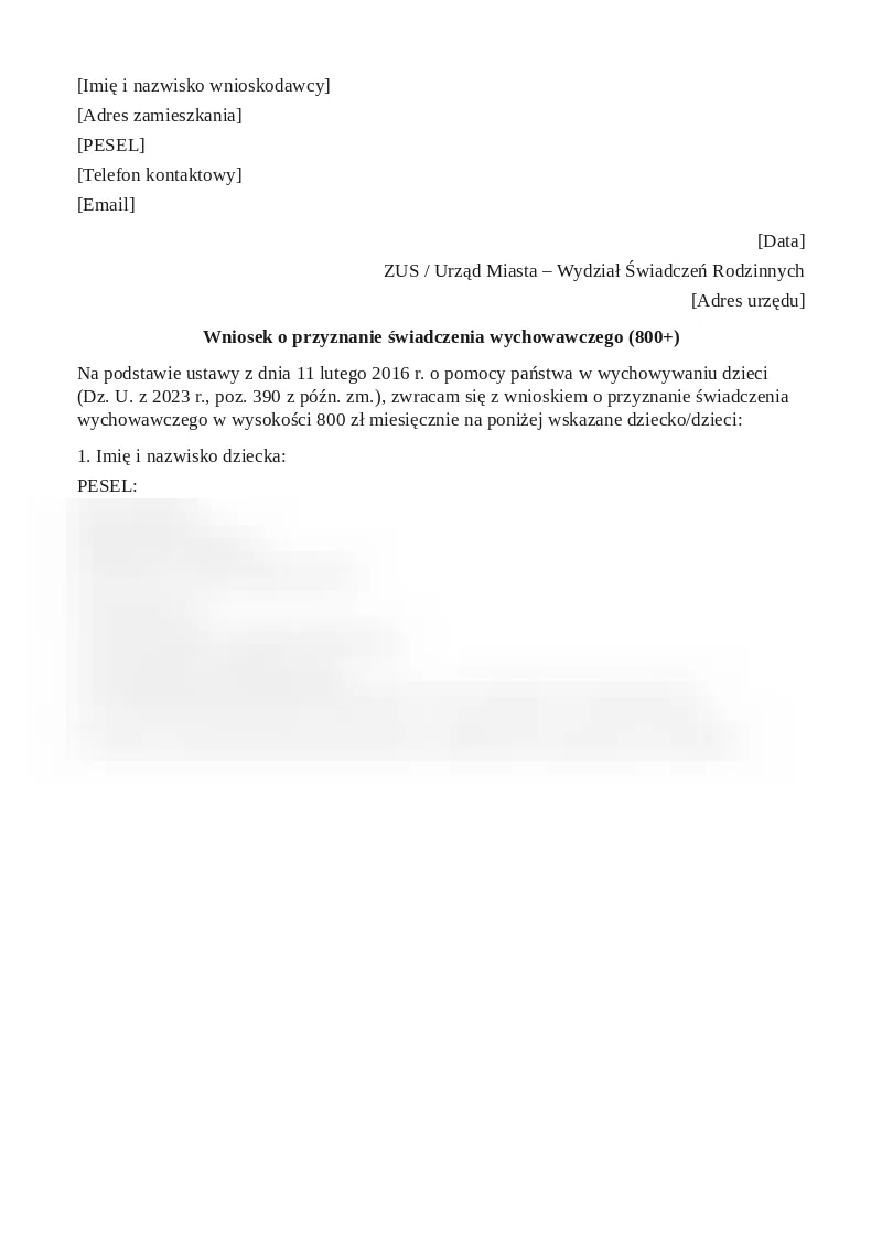 Podgląd pierwszej strony dokumentu