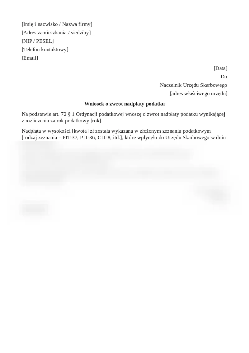 Podgląd pierwszej strony dokumentu