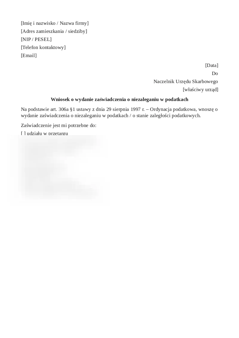 Podgląd pierwszej strony dokumentu