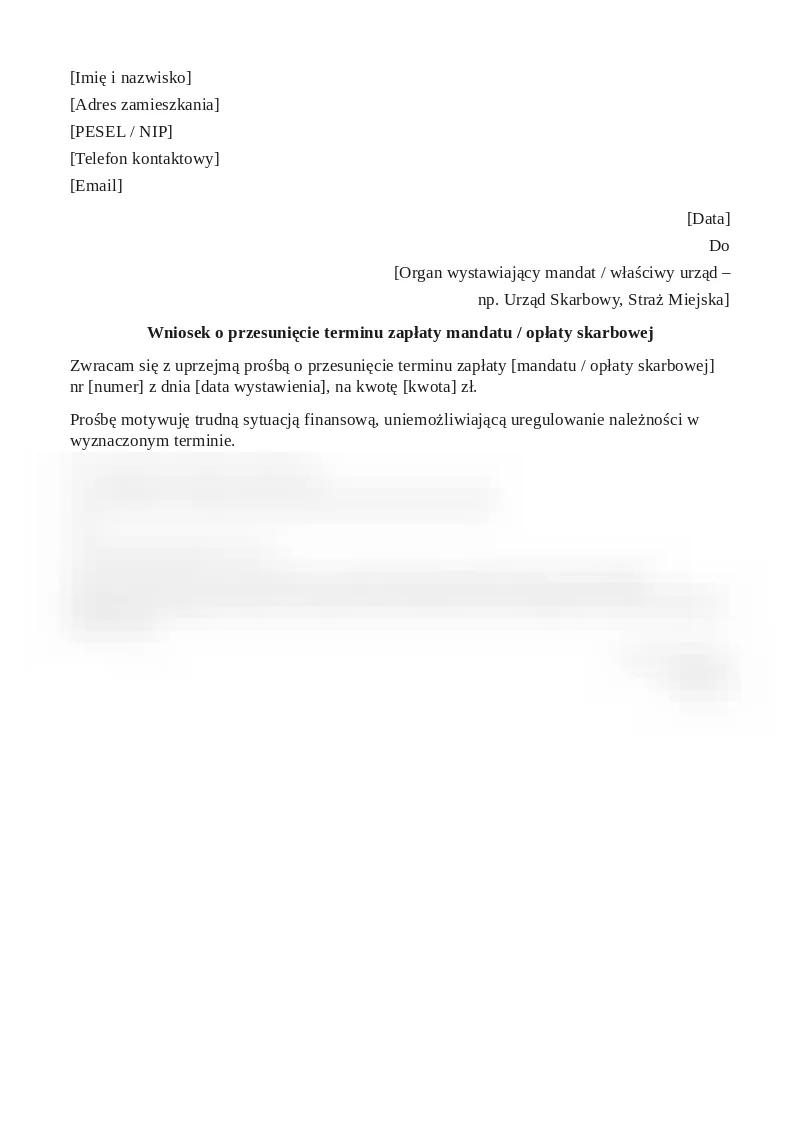 Podgląd pierwszej strony dokumentu
