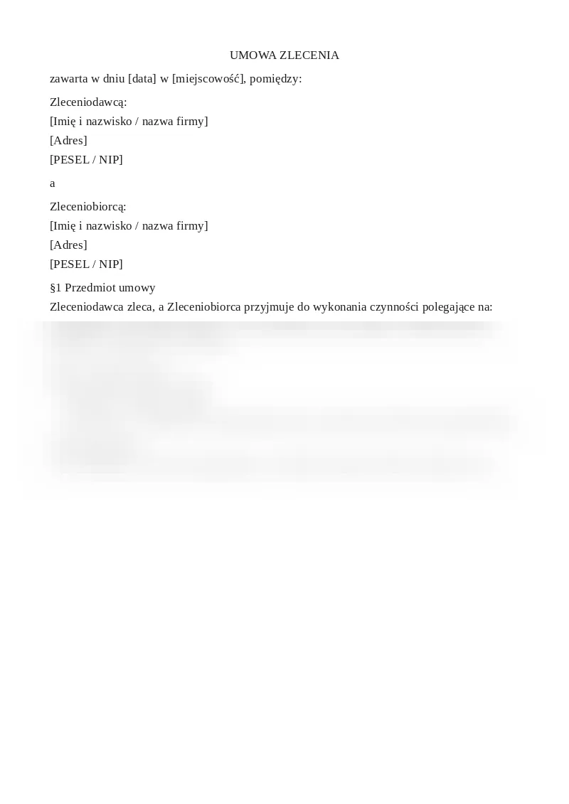 Podgląd pierwszej strony dokumentu