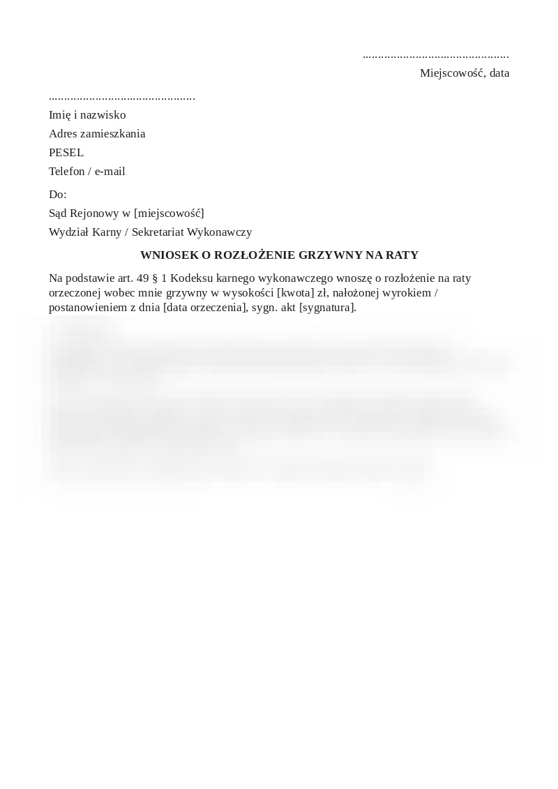 Podgląd pierwszej strony dokumentu