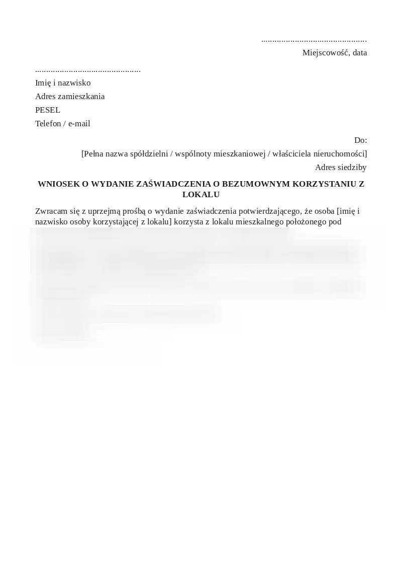 Podgląd pierwszej strony dokumentu