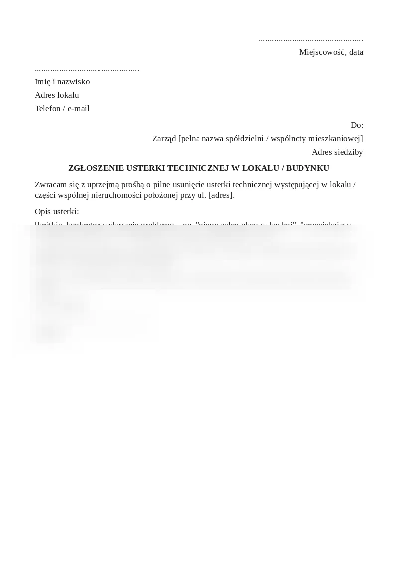 Podgląd pierwszej strony dokumentu