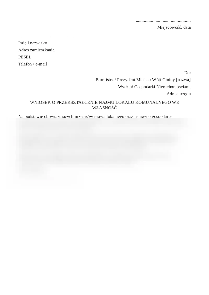 Podgląd pierwszej strony dokumentu