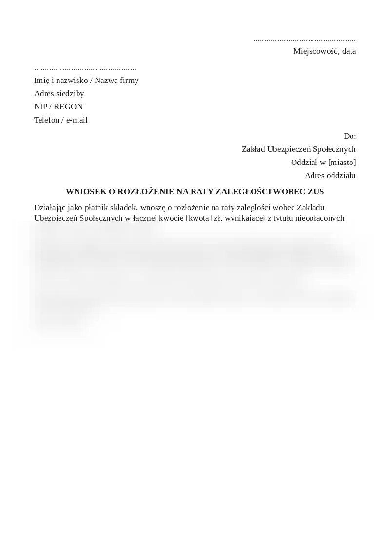 Podgląd pierwszej strony dokumentu