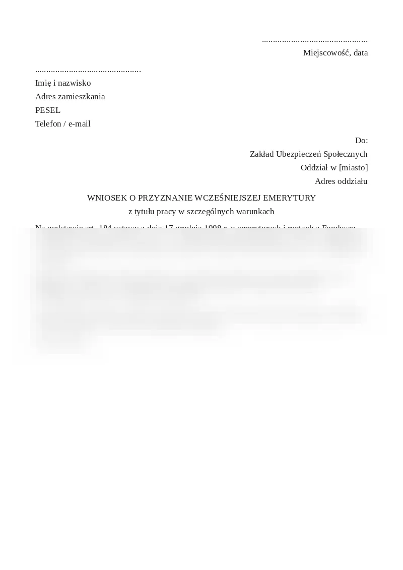 Podgląd pierwszej strony dokumentu