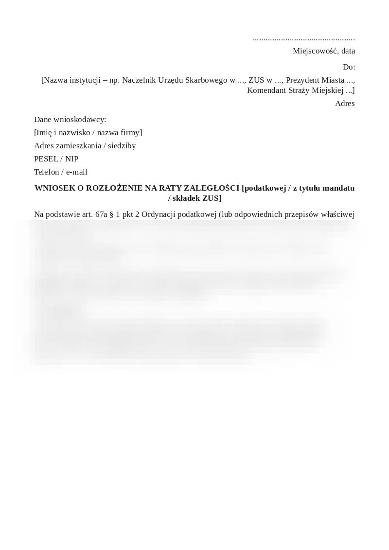 Podgląd pierwszej strony dokumentu