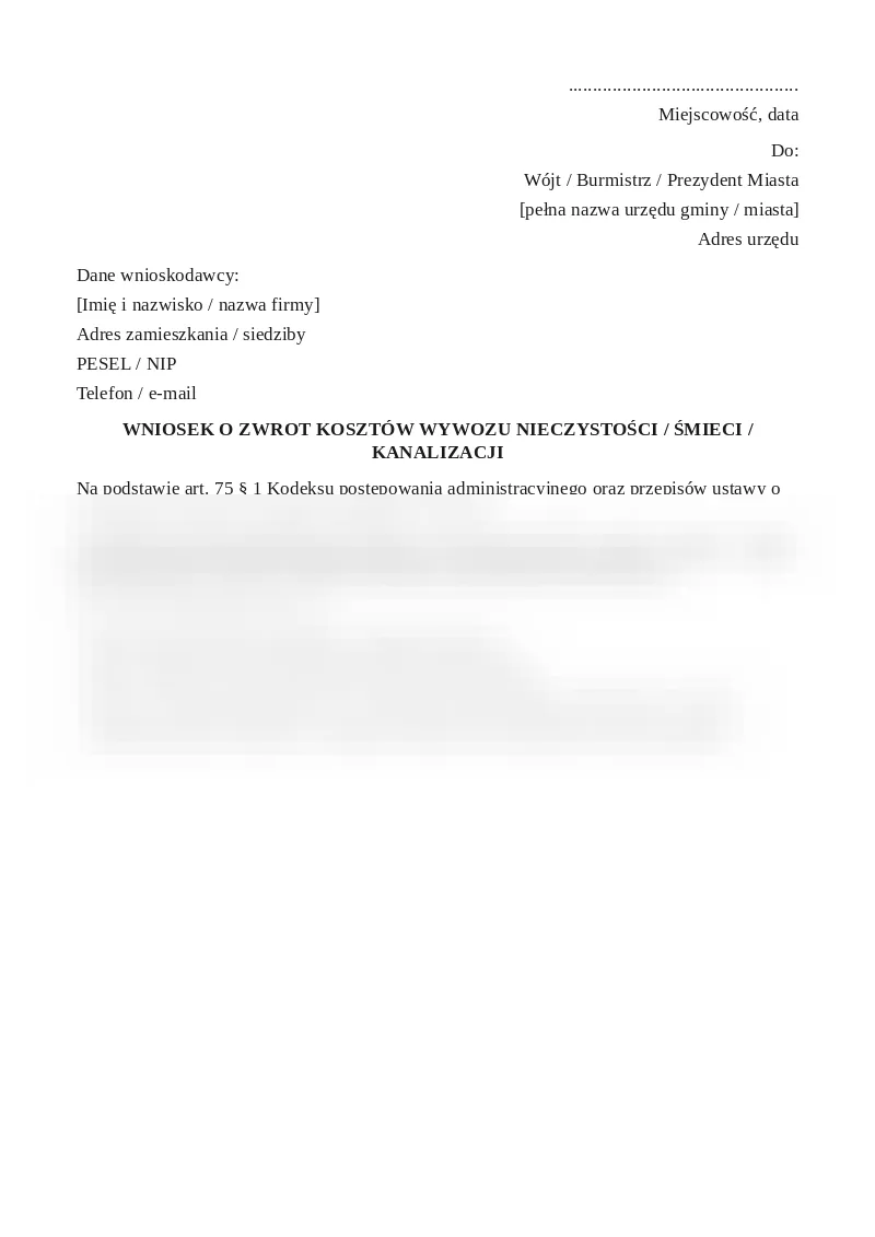 Podgląd pierwszej strony dokumentu