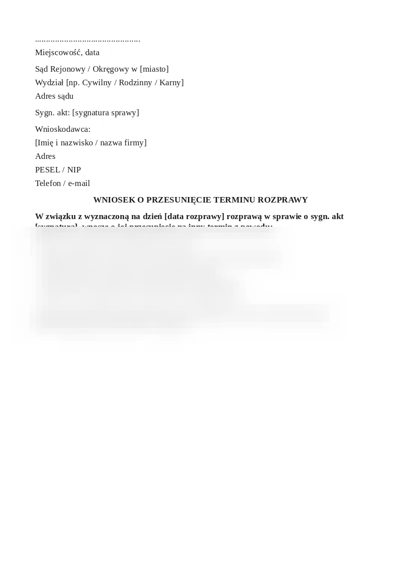 Podgląd pierwszej strony dokumentu